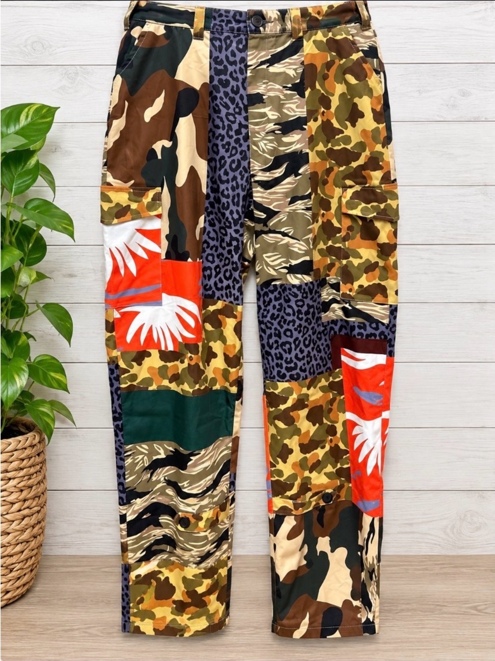 Unisex Camouflage Patchwork Pants - Picture 2 of 4